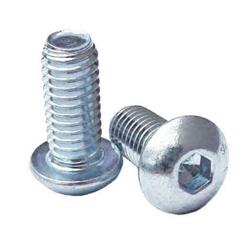 BSCS12112ZP 1/2"-13 X 1-1/2" Button Socket Cap Screw, Coarse, Alloy, Zinc